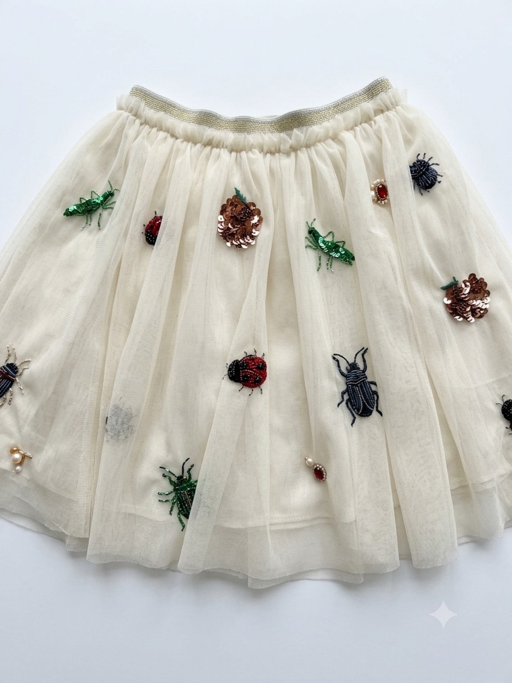 Rare Mini Boden Roald Dahl Tulle Skirt James Giant Peach Sequin Bugs Size 7-8Y